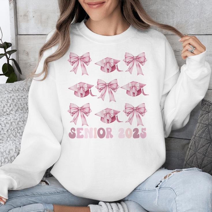 Senior 2025 Coquette Pink Bow Class Of 2025 Graduation Girls Unisex Sweatshirt
