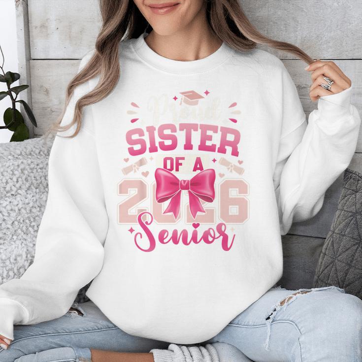 Senior 2026 Class Of 26 Coquette Pink Bow Graduation Sister Unisex Sweatshirt