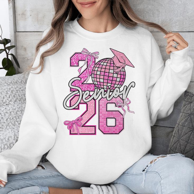 Senior 2026 Graduation Girls Coquette Pink Bow Class Of 2026 Premium Unisex Sweatshirt