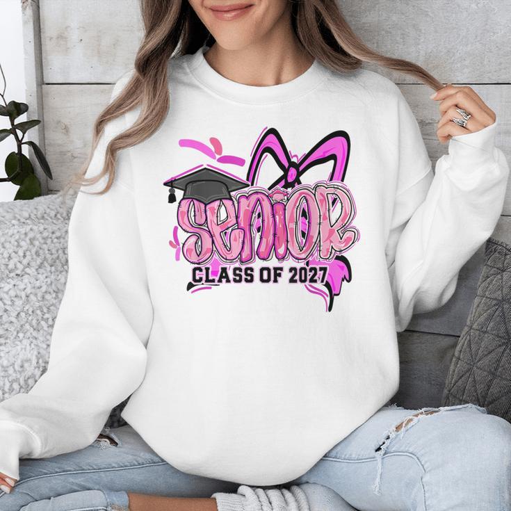 Senior 2027 Class Of 2027 Coquette Girl Pink Graduation 2027 Unisex Sweatshirt