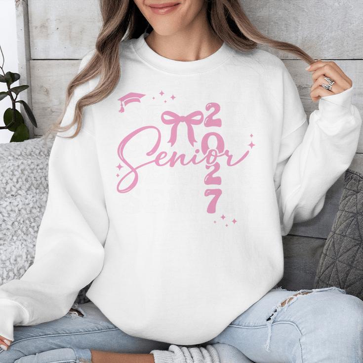 Senior 2027 Class Of 2027 Coquette Pink Bow Graduation 2027 Premium Tri-Blend Unisex Sweatshirt