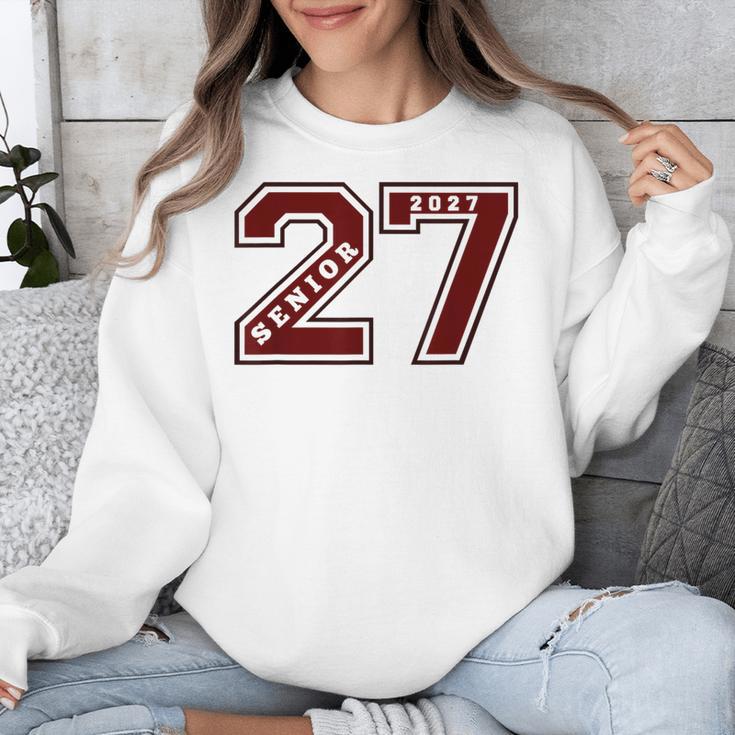 Senior 2027 Maroon Senior Class Of 27 Jersey Graduation Unisex Sweatshirt