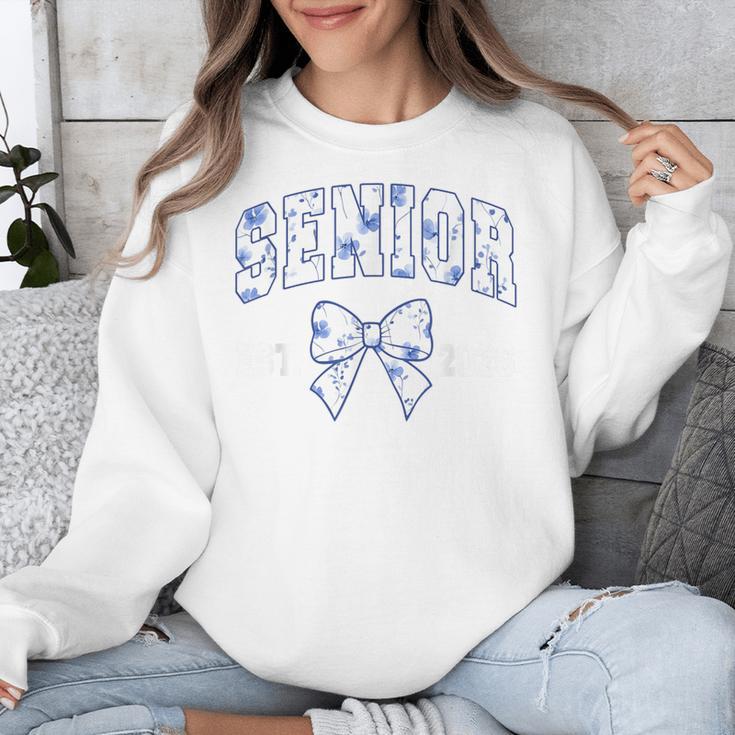 Senior Class Of 2026 Graduation Girly Floral Coquette Bow Unisex Sweatshirt