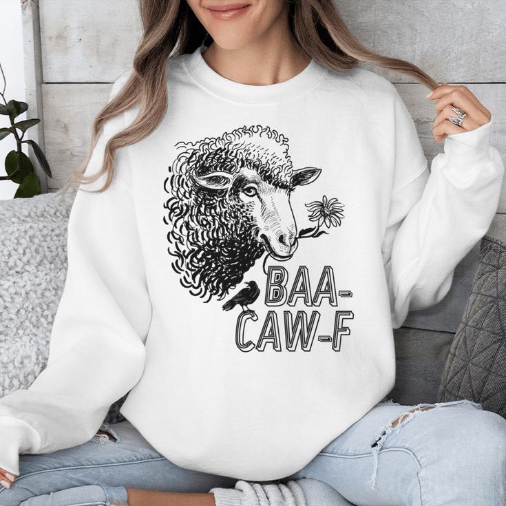 Sheep Baa Crow Caw Back Off Pun Tee For Introverts & Teens Unisex Sweatshirt Sheep Baa Crow Caw Back Off Pun Tee For Introverts & Teens Unisex Sweatshirt