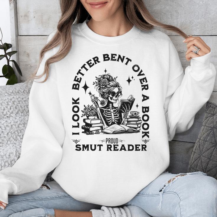 Smut Reader Skeleton Book Lover Dark Humor Art Premium Tri-Blend Unisex Sweatshirt