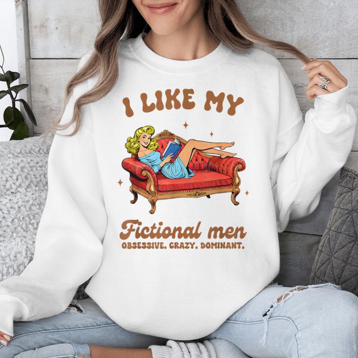 Smutty Book Lover I Like My Fictional Men Spicy Book Unisex Sweatshirt