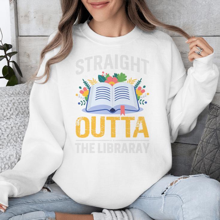 Straight Outta The Library Book Lover Men Women Premium Tri-Blend Unisex Sweatshirt