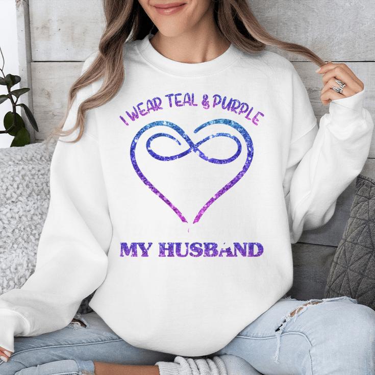 Suicide Prevention Shirt Teal & Purple In Memory Of Husband Unisex Sweatshirt Suicide Prevention Shirt Teal & Purple In Memory Of Husband Unisex Sweatshirt