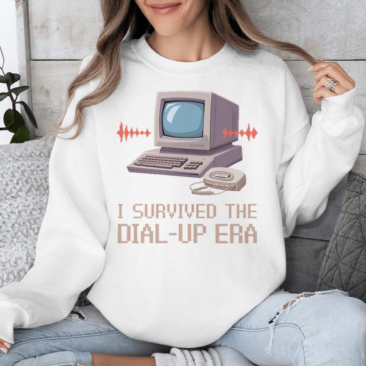 I Survived The Dial-Up Era Retro 90s Nostalgia Premium Tri-Blend Unisex Sweatshirt I Survived The Dial-Up Era Retro 90s Nostalgia Premium Tri-Blend Unisex Sweatshirt