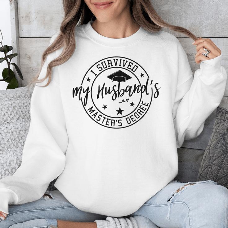 I Survived My Husband's Masters Degree Funny 2023 Graduation Unisex Sweatshirt