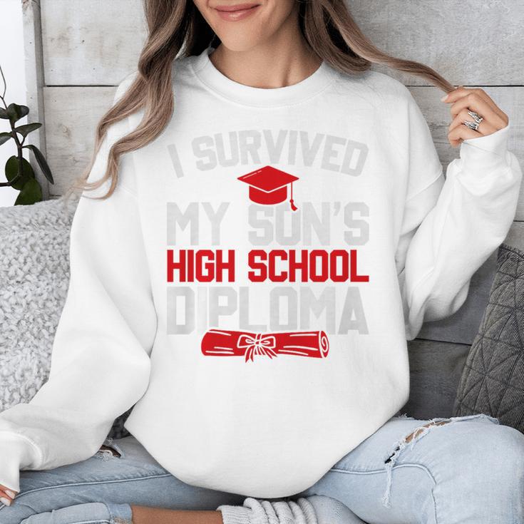 I Survived My Son's High School Diploma Graduation Premium Unisex Sweatshirt