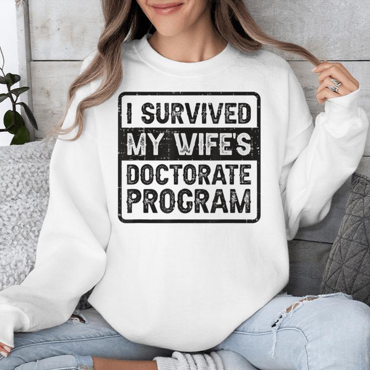 I Survived My Wife's Doctorate Program PhD Graduation Unisex Sweatshirt