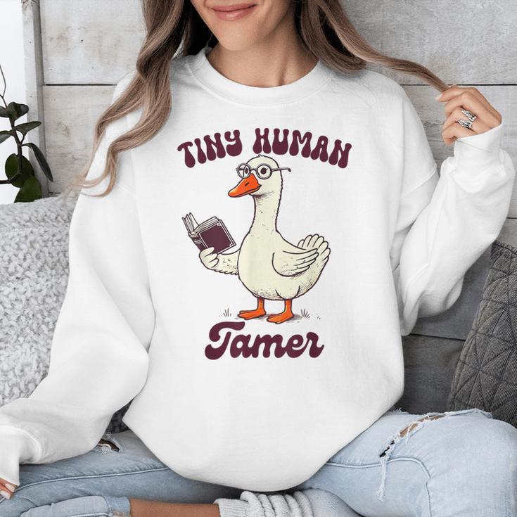 Teacher Silly Goose Reading Book Teaching Tiny Human Tamer Unisex Sweatshirt Teacher Silly Goose Reading Book Teaching Tiny Human Tamer Unisex Sweatshirt