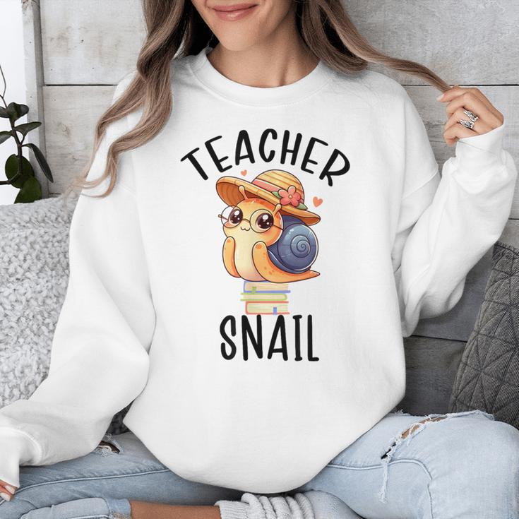 Teacher Snail With Glasses On Books Cute Pre-K Kindergarten Unisex Sweatshirt Teacher Snail With Glasses On Books Cute Pre-K Kindergarten Unisex Sweatshirt
