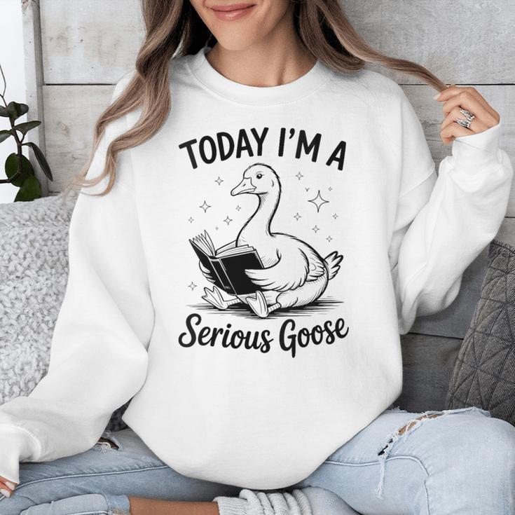 Today I'm A Serious Goose Animal Reading Book Lovers Unisex Sweatshirt Today I'm A Serious Goose Animal Reading Book Lovers Unisex Sweatshirt