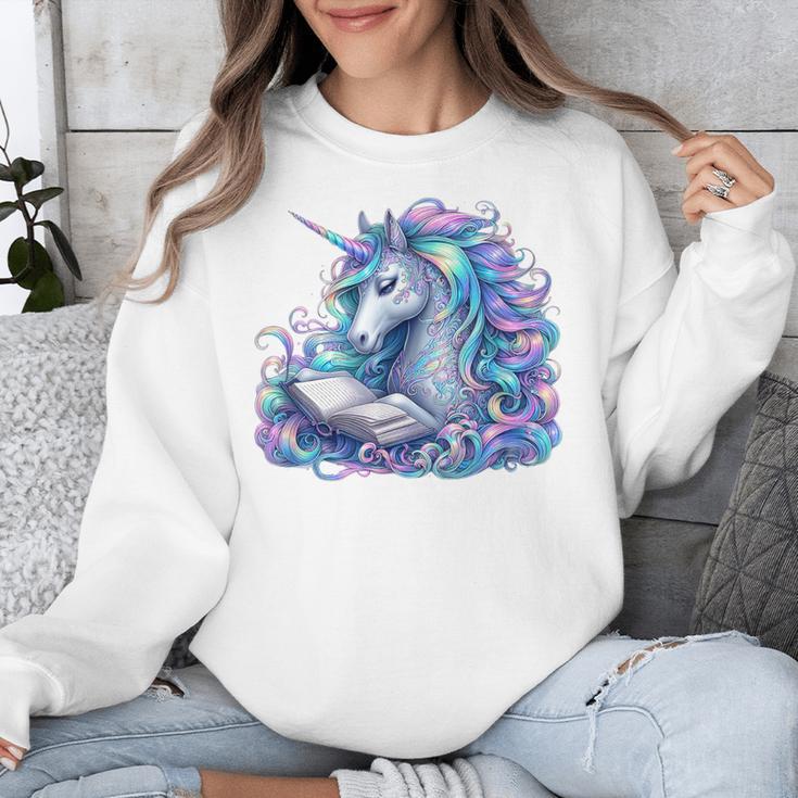 Unicorn Reading For Book Lovers Readers Unisex Sweatshirt