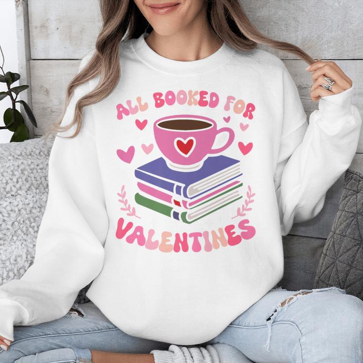 Valentines All Booked For Valentines Book Lovers Teacher Kid Premium Unisex Sweatshirt