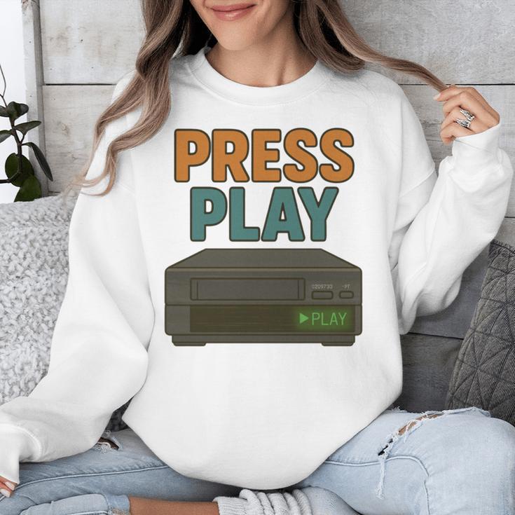 VHS Cassette Retro Analog Nostalgia Theme Unisex Sweatshirt