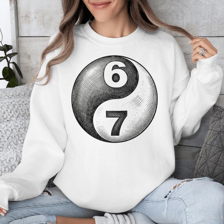 Vintage 6 7 Sketch Yin Yang Namaste Six Seven Nostalgia Unisex Sweatshirt