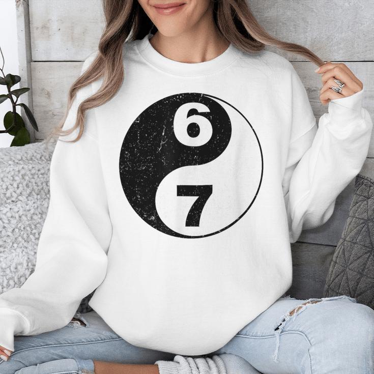Vintage 6 7 Yin Yang Namaste Six Seven Nostalgia Unisex Sweatshirt