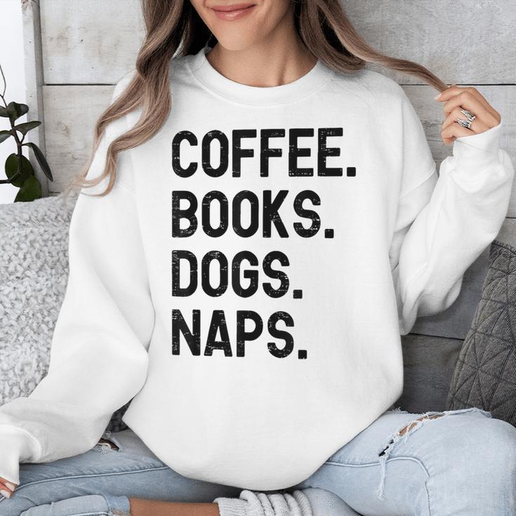 Vintage Coffee Books Dogs Naps Retro Unisex Sweatshirt Vintage Coffee Books Dogs Naps Retro Unisex Sweatshirt