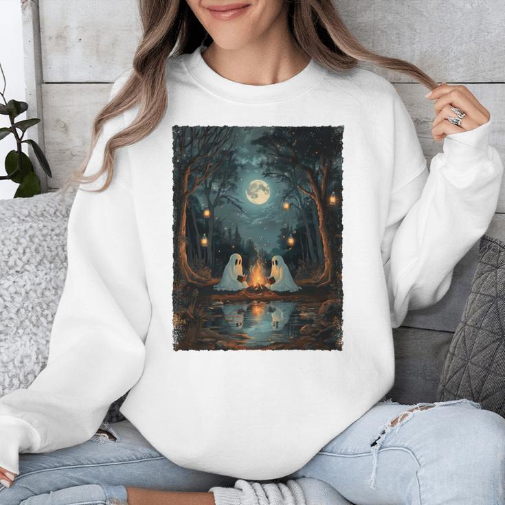 Vintage Ghost Book Reading Camping Gothic Halloween Teachers Unisex Sweatshirt Vintage Ghost Book Reading Camping Gothic Halloween Teachers Unisex Sweatshirt