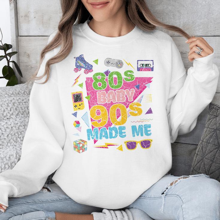 Vintage Retro 80's Baby 90's Made Me 1980s 1990s Nostalgia Premium Tri-Blend Unisex Sweatshirt