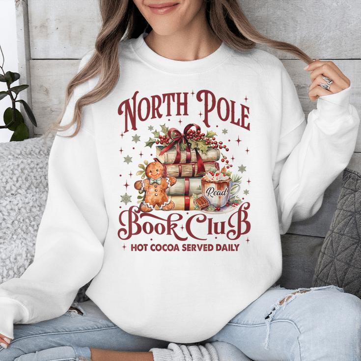Vintage Retro North Pole Book Club Hot Cocoa Unisex Sweatshirt