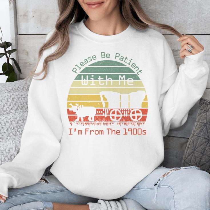 Vintage Sunset Please Be Patient With Me I'm From The 1900s Premium Unisex Sweatshirt