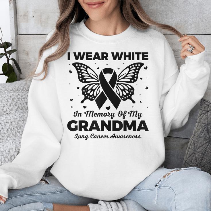 I Wear In Memory Of My Grandma Butterfly Lung Cancer Unisex Sweatshirt