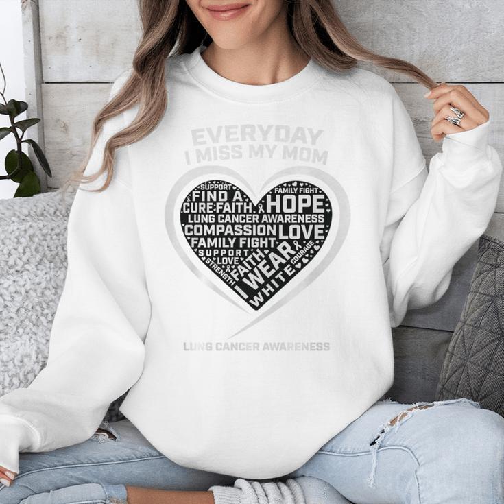 Wear In Memory Of I Miss My Mom Lung Cancer Awareness Premium Unisex Sweatshirt