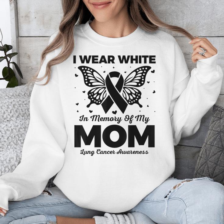 I Wear In Memory Of My Mom Butterfly Lung Cancer Unisex Sweatshirt