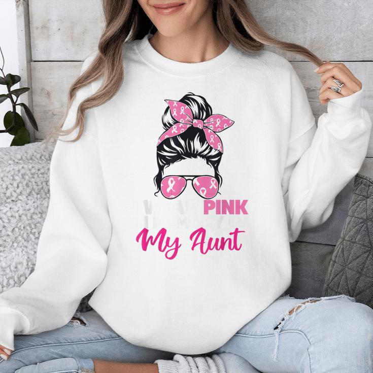 I Wear Pink In Memory Of My Aunt Breast Cancer Awareness Unisex Sweatshirt