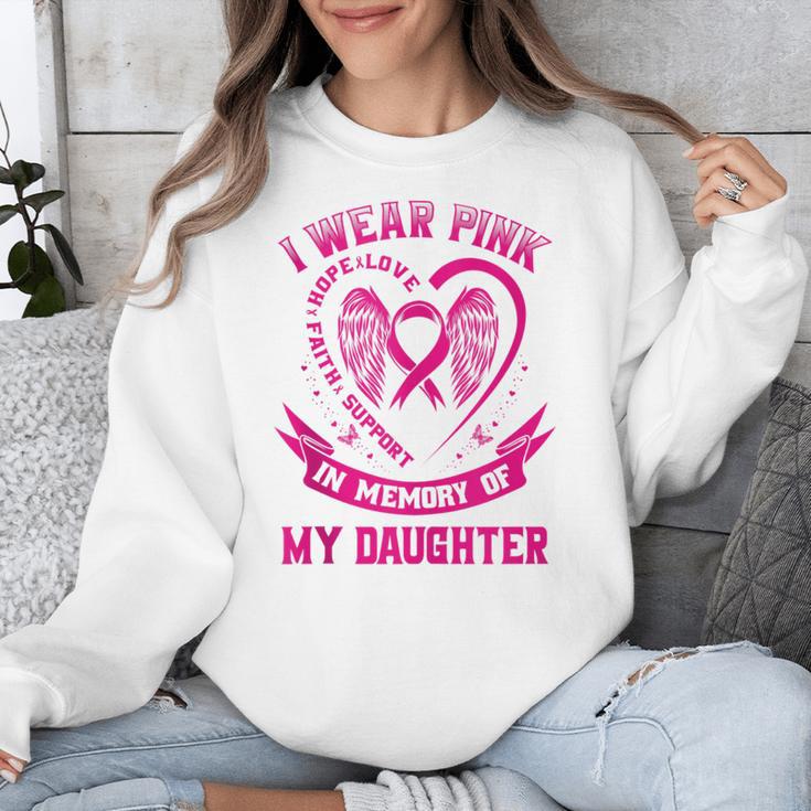I Wear Pink In Memory Of My Daughter Breast Cancer Graphic Unisex Sweatshirt