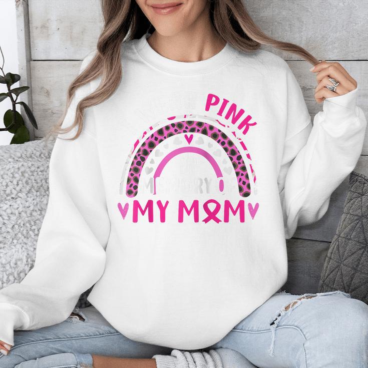 I Wear Pink In Memory Of My Mom Breast Cancer Awareness Raglan Baseball Tee Unisex Sweatshirt