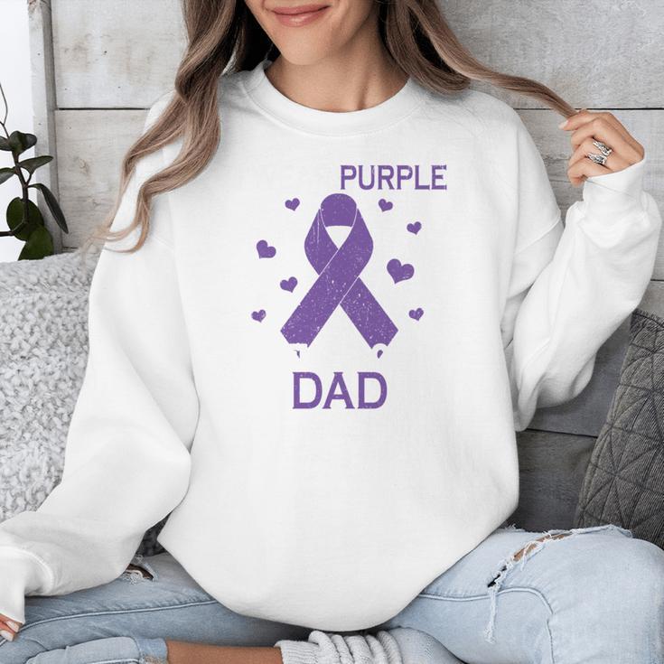 I Wear Purple In Memory Of Dad Pancreatic Cancer Awareness Unisex Sweatshirt I Wear Purple In Memory Of Dad Pancreatic Cancer Awareness Unisex Sweatshirt