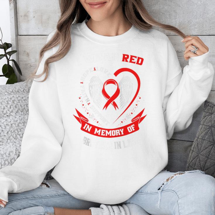 Wear Red In Memory Of Brother In Law Heart Disease Awareness Raglan Baseball Tee Unisex Sweatshirt