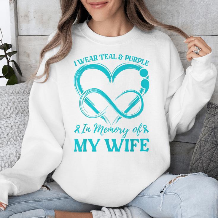I Wear Teal & Purple In Memory Of My Wife Unisex Sweatshirt I Wear Teal & Purple In Memory Of My Wife Unisex Sweatshirt