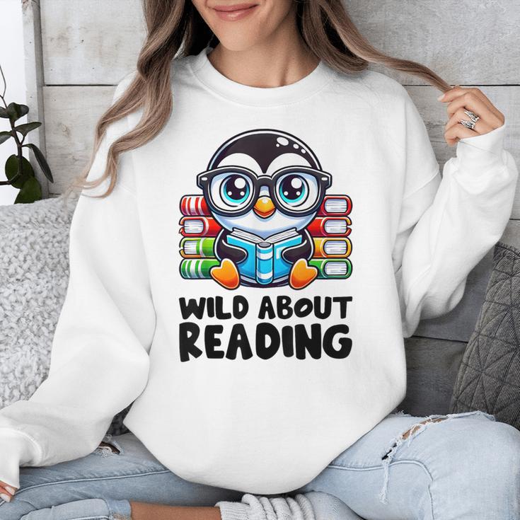 Wild About Reading Book Lover Penguin Unisex Sweatshirt