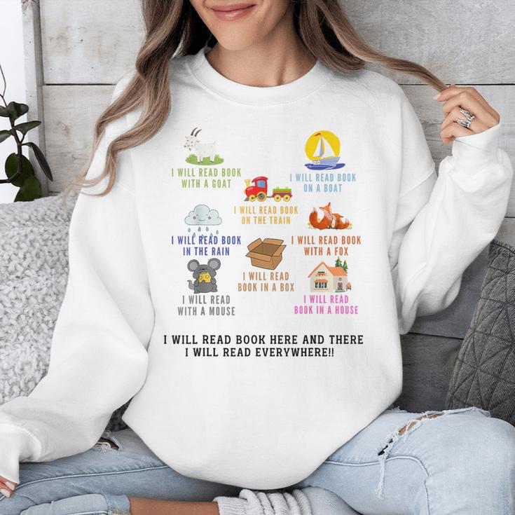I Will Read Books On A Boat And Everywhere Reading Teachers Unisex Sweatshirt I Will Read Books On A Boat And Everywhere Reading Teachers Unisex Sweatshirt
