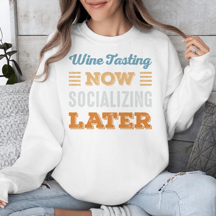 Wine Tasting Now Minimal Socializing Introvert Vintage Unisex Sweatshirt Wine Tasting Now Minimal Socializing Introvert Vintage Unisex Sweatshirt
