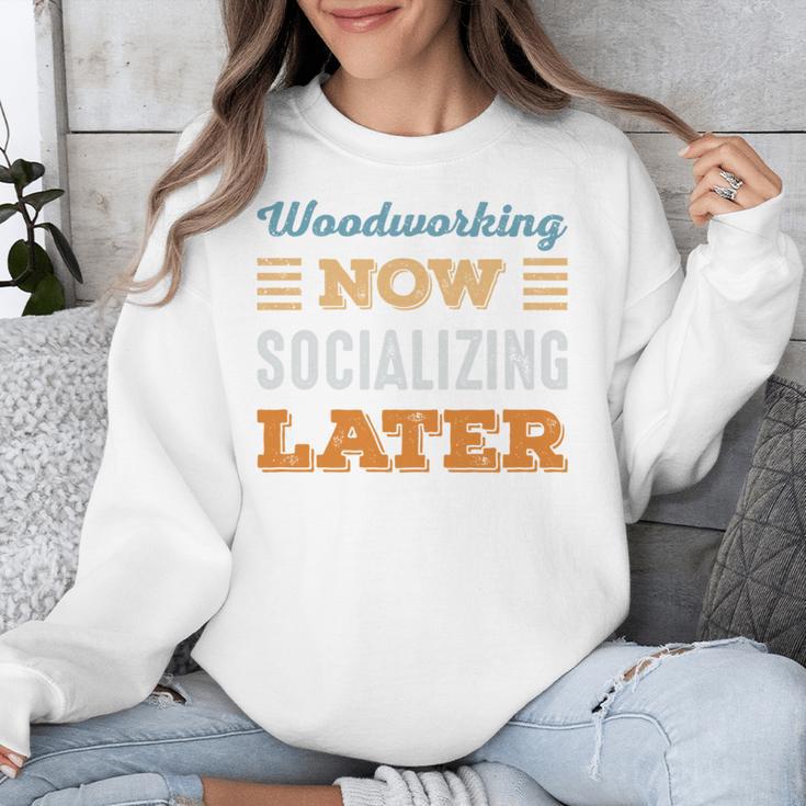 Woodworking Now Minimal Socializing Introvert Vintage Unisex Sweatshirt Woodworking Now Minimal Socializing Introvert Vintage Unisex Sweatshirt