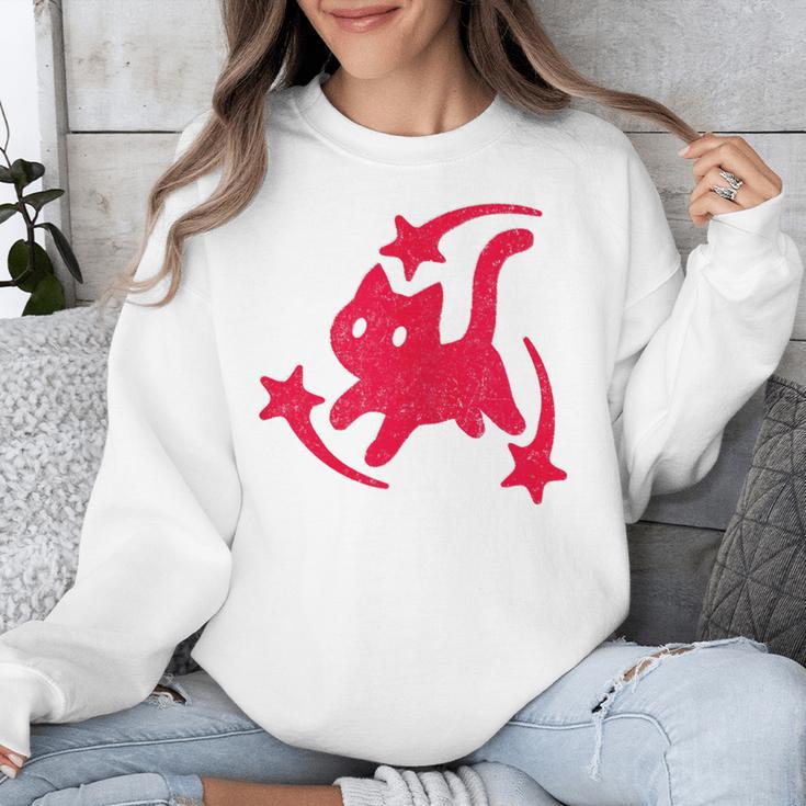 Yk2 Grunge Scary Cat With Shooting Stars 90s Nostalgia Unisex Sweatshirt Yk2 Grunge Scary Cat With Shooting Stars 90s Nostalgia Unisex Sweatshirt