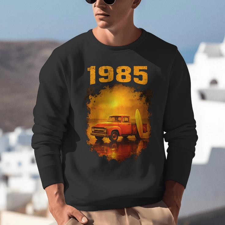 1985 Vintage Sunset Surf Truck Retro Beach Nostalgia Unisex Sweatshirt
