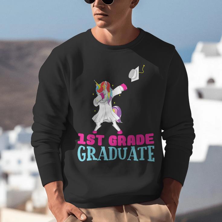 1st Grade Graduation Dabbing Unicorn Lover T-Shirt Kids Unisex Sweatshirt