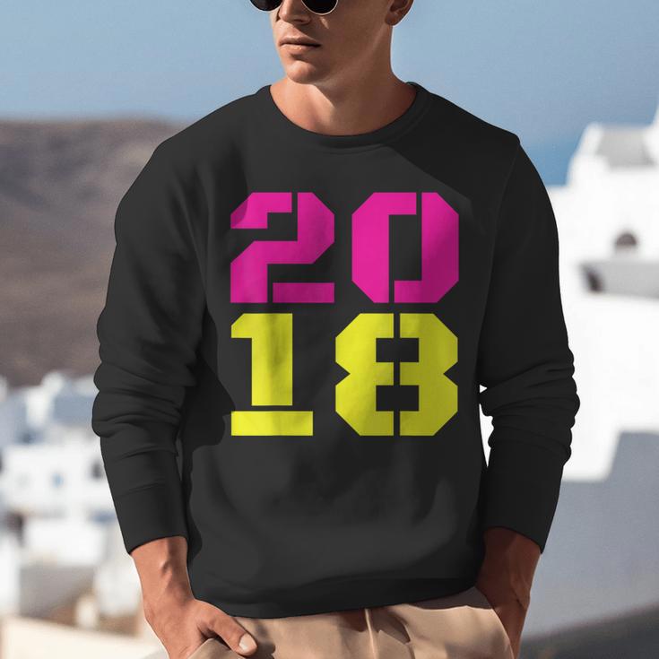 2018 Big Neon Numbers For The New Year Or Graduation Unisex Sweatshirt