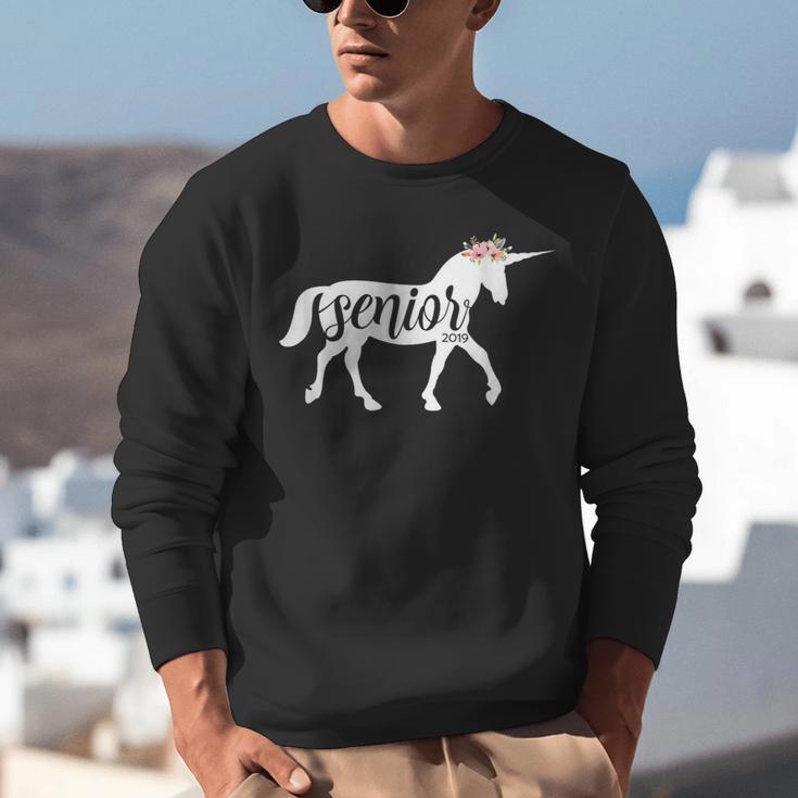 2019 Senior Unicorn Shirt Graduation High School College Unisex Sweatshirt