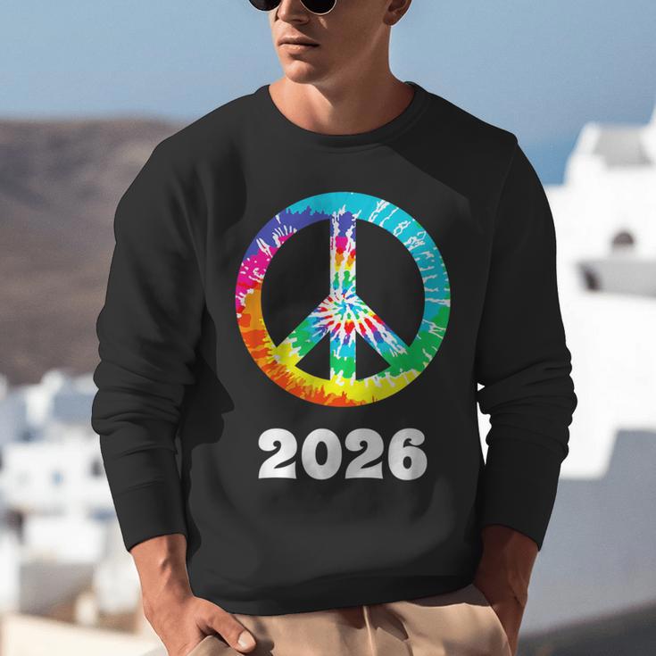 2026 Graduation Class Year Tie Dye Peace Sign Graduate Shirt Unisex Sweatshirt