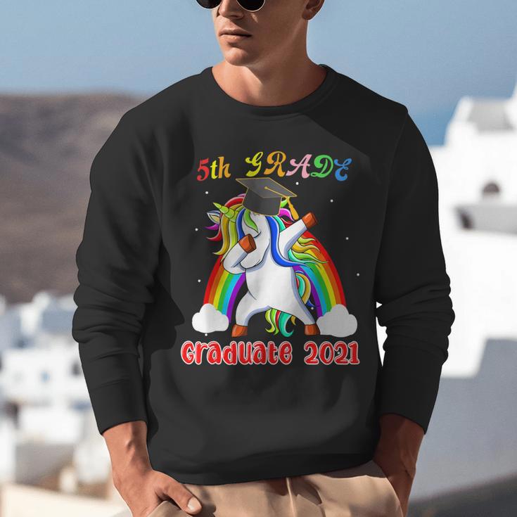 5th Grade Graduate Class 2021 Dabbing Unicorn Graduation Unisex Sweatshirt