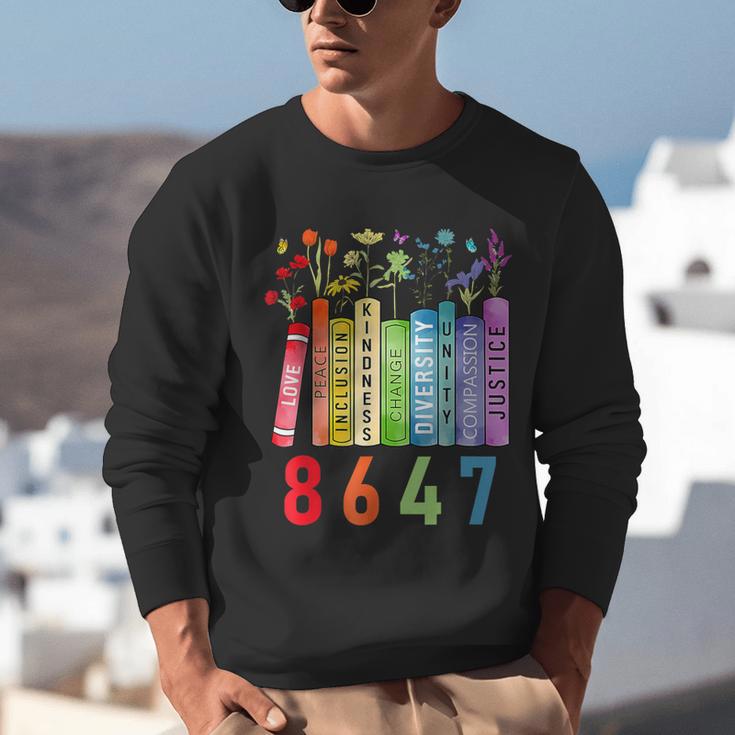 8647 Equal Rights Book Flower Trump Women Rights Feminist Unisex Sweatshirt